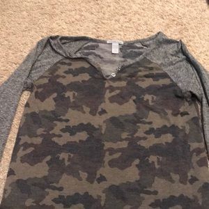 Charlotte Russe green camo shirt